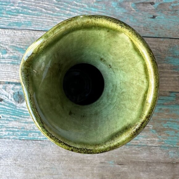 VTG Terrecotte Lotti Drink Pitcher 8.5" Terracotta Green Wine Water Jug Glossy - Picture 7 of 13